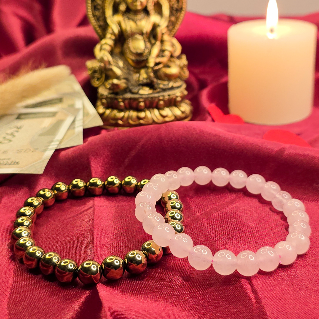 Ultimate Love & Money Attraction Combo, Golden Pyrite, Rose Quartz